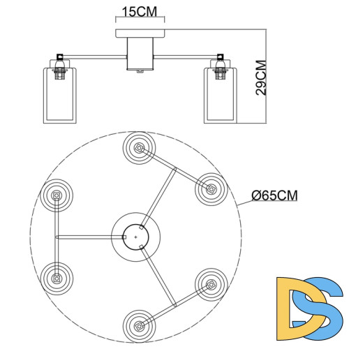 Потолочная люстра Arte Lamp Leo A7027PL-6BK