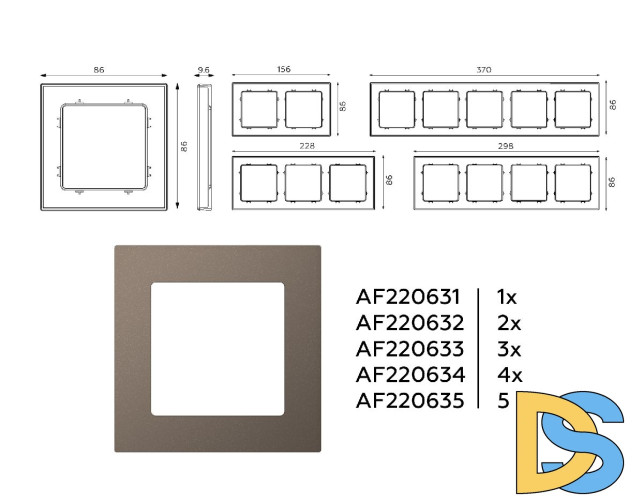 Рамка пятиместная Ambrella Volt Techno AF220635