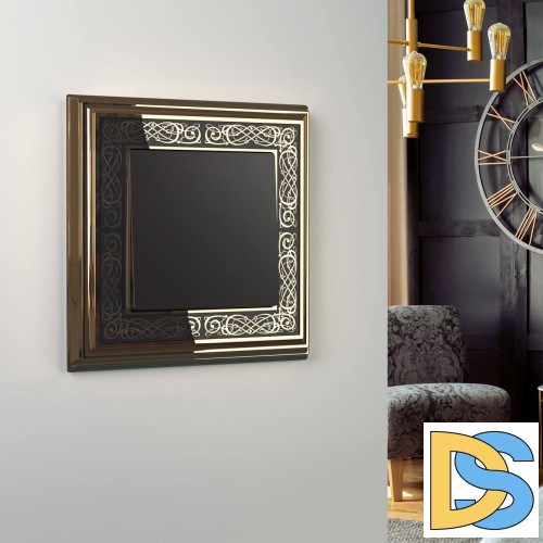 Перекрестный переключатель Werkel одноклавишный черный матовый W1113008 4690389156687