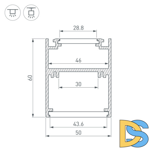 Алюминиевый профиль Arlight SL-ARC-5060-D1500-A45 White (дуга 1 из 8) 032696
