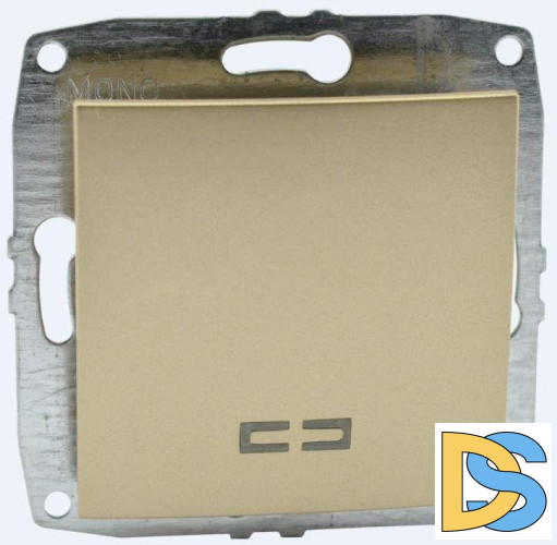 Выключатель одноклавишный с подсветкой Mono Electric Despina-Larissa 10А 250В титан 500-002225-101