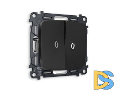 Комплект механизма 2-кл проходного выключателя с подсветкой Ambrella Volt Omega MO804035