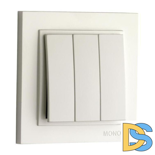 Выключатель трехклавишный проходной Mono Electric Despina 10А 250В жемчуг 102-252522-114