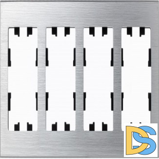 Рамка 4-ая (четверная), Металл Серебро, серия Atlas Design Nature, Schneider Electric