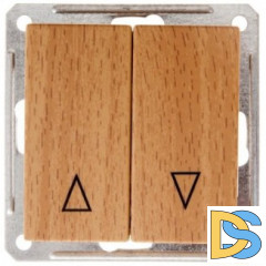 Выключатель для жалюзи (рольставней) с фиксацией, Бук (пластик), серия Wessen 59, Schneider Electric