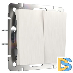 Выключатель двухклавишный проходной Werkel перламутровый рифленый W1122013 4690389160950