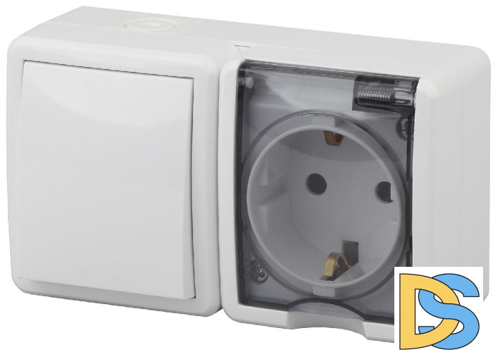 Блок розетка+выключатель Эра 11-7401-01 Б0020733