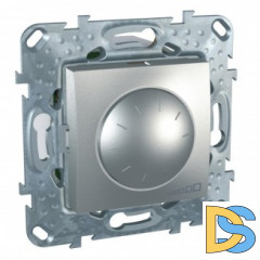 Диммер поворотно-нажимной 1000Вт для ламп накаливания, Алюминий, серия UNICA TOP/CLASS, Schneider Electric