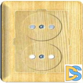 Розетка 2-ая электрическая без заземления, Сосна (пластик), серия Wessen 59, Schneider Electric