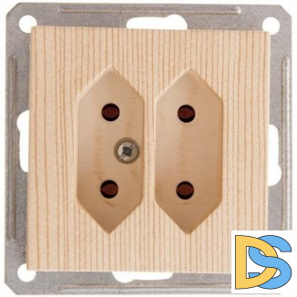 Розетка 2-ая электрическая без заземления, Сосна (пластик), серия Wessen 59, Schneider Electric