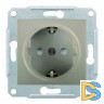 Розетка 1-ая электрическая, с заземлением и защитными шторками, Титан, серия Sedna, Schneider Electric