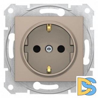 Розетка 1-ая электрическая, с заземлением и защитными шторками, Титан, серия Sedna, Schneider Electric