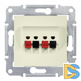 Розетка аудио для колонок 2-ая, Бежевый, серия Sedna, Schneider Electric