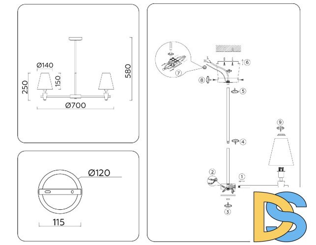 Люстра на штанге Ambrella Light High Light Heigh Light LH75051