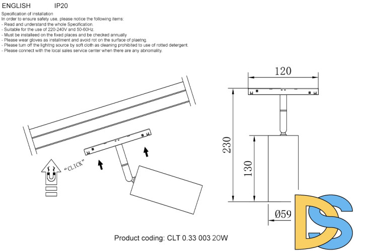 Трековый магнитный светильник Crystal Lux CLT 0.33 003 20W BL TUYA