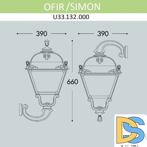 Уличный настенный светильник Fumagalli U33.132.000.AYH27