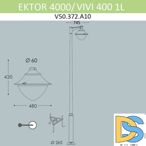 Садовый светильник Fumagalli V50.372.A10.AXH27