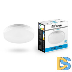Лампа светодиодная Feron GX53 7W 6400K Таблетка Матовая LB-451 25866
