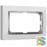 Рамка для двойной розетки (белый/хром) W0081901