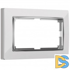 Рамка для двойной розетки (белый/хром) W0081901