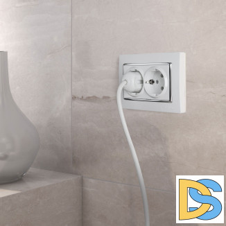 Рамка для двойной розетки (белый/хром) W0081901