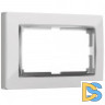Рамка для двойной розетки (белый/хром) W0081901
