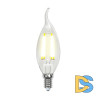 Лампа светодиодная филаментная (UL-00003248) Uniel E14 7,5W 3000K прозрачная LED-CW35-7,5W/WW/E14/CL GLA01TR