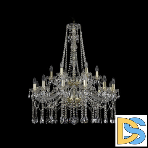 Подвесная люстра Bohemia Ivele Crystal 1413/12+6/300/h-96/2d G