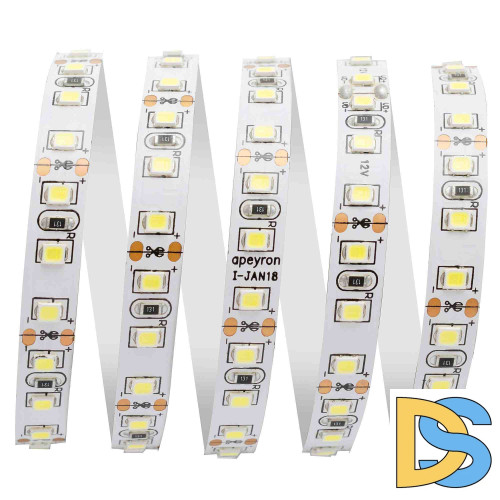 Светодиодная лента Apeyron 12В СТ 9,6Вт/м smd3528, 120д/м IP20 600Лм/м 5м 6500К 00-31