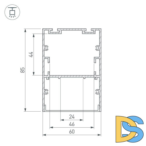Профиль Arlight ARH-LINE-6085-2000 BLACK 018681