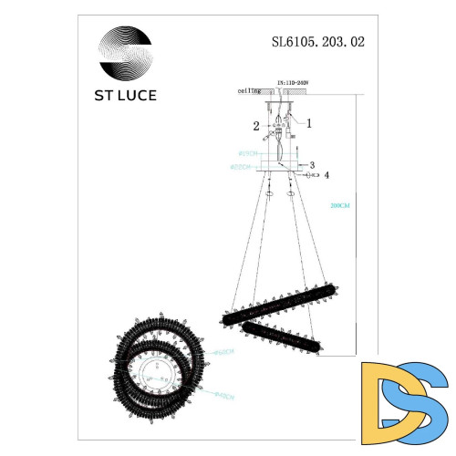 Подвесная люстра ST Luce Lucchero SL6105.203.02
