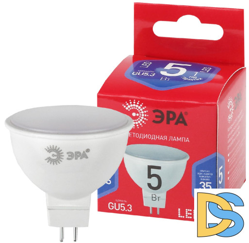 Лампа светодиодная Эра GU5.3 5W 6500K LED MR16-5W-865-GU5.3 R Б0045349