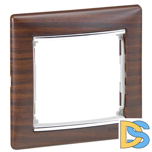 Рамка 1-постовая Legrand Valena темное дерево/серебряный штрих 770371