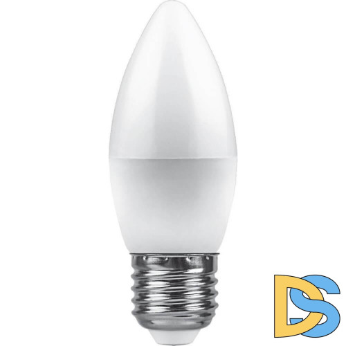 Лампа светодиодная Feron E27 9W 6400K Свеча Матовая LB-570 25938