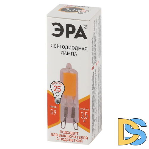 Лампа светодиодная Эра G9 3,5W 2700K LED JCD-3,5W-GL-827-G9 Б0049083
