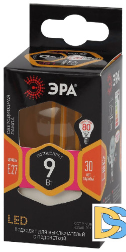 Лампа светодиодная Эра E27 9W 2700K F-LED P45-9w-827-E27 Б0047023