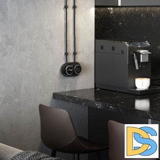 Переключатель/выключатель одноклавишный Vintage (черный матовый/хром) W5812051