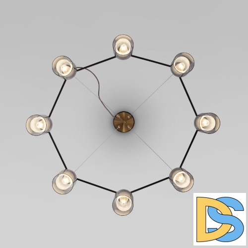 Подвесная люстра Eurosvet Notion 70219/8 черный/античная бронза a065300