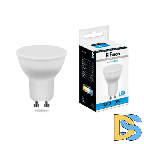 Лампа светодиодная Feron MR16 GU10 9W 6400K Грибок матовая LB-560 25844