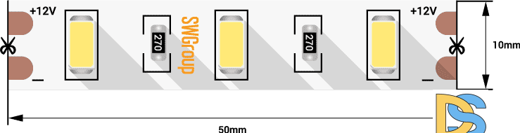 Светодиодная лента SWG SWG660-12-12-W-M 009476