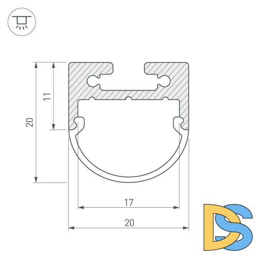 Профиль Arlight SL-LINE-2011M-2500 BLACK+OPAL ROUND 027992
