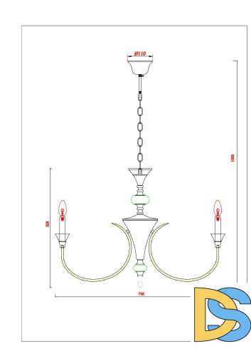Подвесная люстра Arte Lamp Collinetta A4094LM-8PB