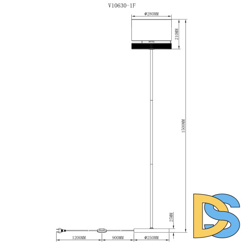 Торшер Moderli Gela V10630-1F