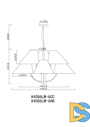 Подвесная люстра Arte Lamp Rondo A4086LM-6CC