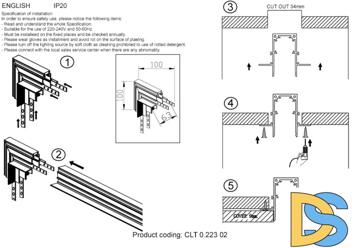 Внутренний угловой соединитель угловой для магнитного встраиваемого шинопровода Crystal Lux Space CLT 0.223 02 WH