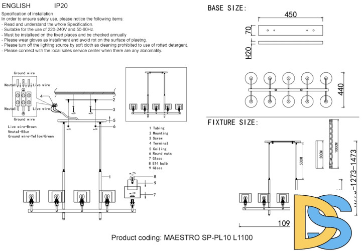 Люстра на штанге Crystal Lux MAESTRO SP-PL10 L1100 GOLD