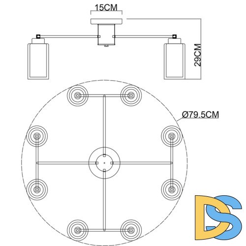 Потолочная люстра Arte Lamp Leo A7027PL-8BK