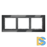 Рамка стеклянная VOLTUM S70 на 3 поста, (графит, стекло)