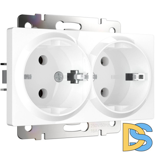 Розетка двойная с заземлением Werkel белый W1172001 4690389155352