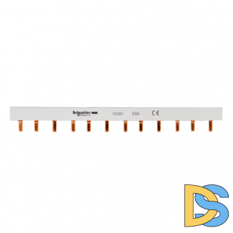 Шина-гребенка Schneider Electric типа PIN (штырь), 12 модулей, 3P, 63A, 22см, белый